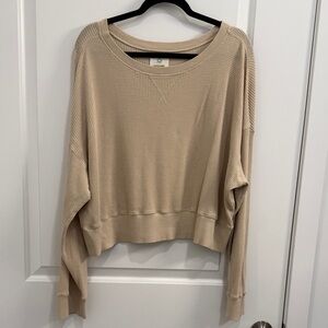 Aerie Cream Crew Neck Sweater